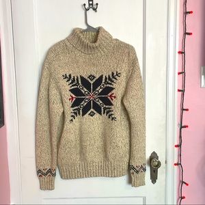 Vintage Turtleneck Snowflake Sweater: Polo by Ralph Lauren Unisex L